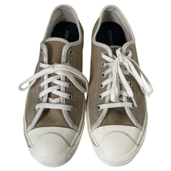 Converse Jack Purcell Canvas Shoes Womens 6.5 Khaki Tan Neutral Casual Lace Up - Picture 3 of 10